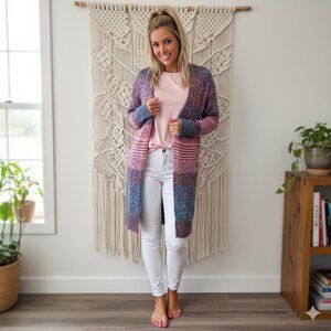 GAP Small cozy 100% cotton warm boho fall or winter colorful cardigan cover up